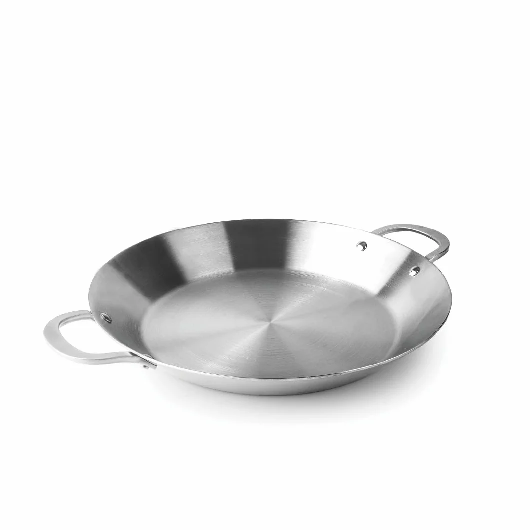 LACOR - 60840 - Paellera Inducción, Paellera Acero Inoxidable TriChef, Tecnología TriCapa, Asas Inoxidables, Inducción y Horno, 7 Raciones, Fácil Limpieza, Lavavajillas, ø de 40 cm y Altura de 6 cm