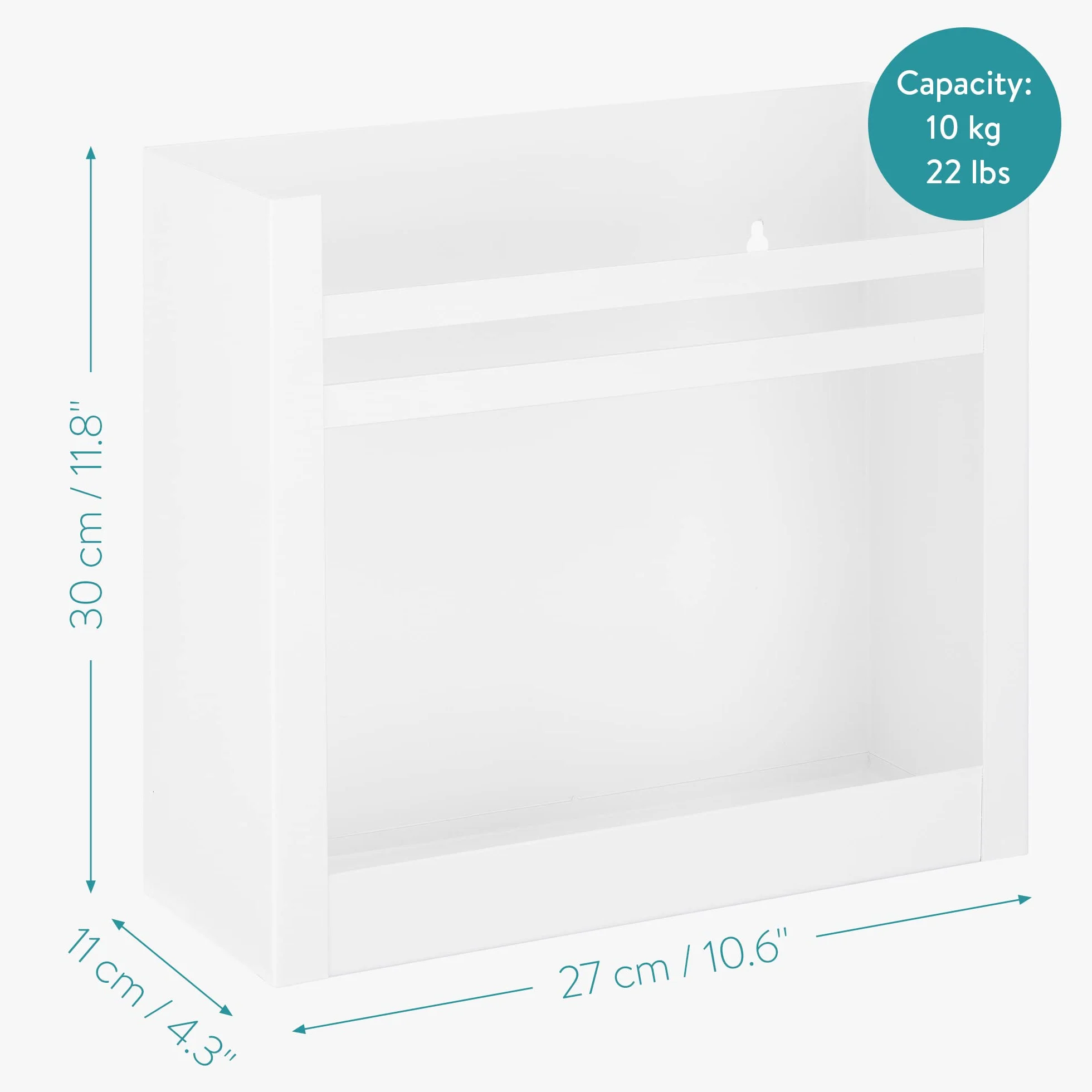 Navaris Revistero de pared metálico - Archivador de hierro forjado para colgar - Blanco