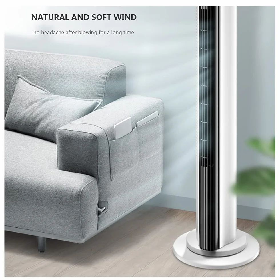 ZXCVB Ventilador De Torre Oscilante,90cm, Oscilación De 80° 45W, 3 Velocidades, 3 Modos Ventilador Super Silencioso,Ventilador Columna Con Mando A Distancia,110cm
