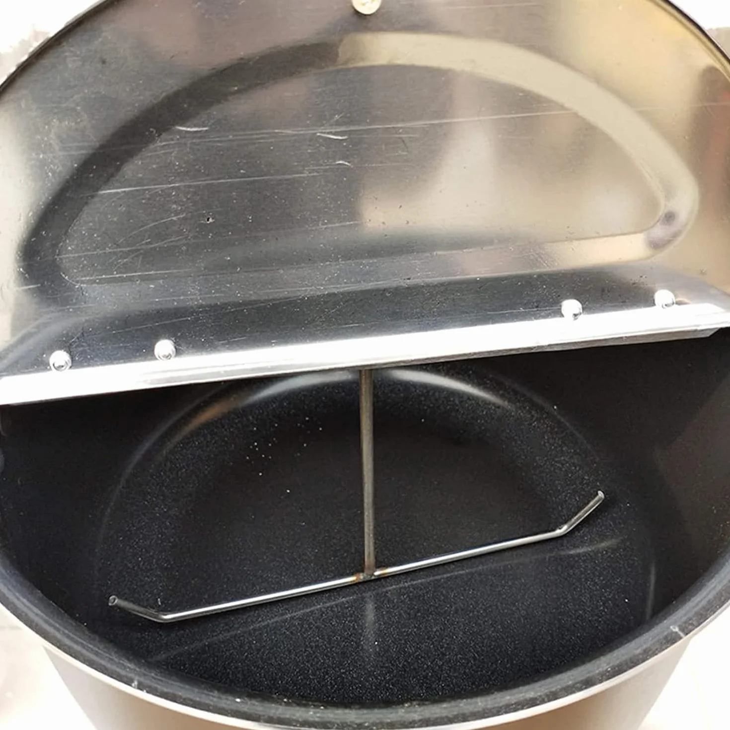Máquina de palomitas de maíz para el hogar, olla de palomitas de maíz antiadherente de manivela a mano con mango antiquemaduras, tapa extraíble, varilla de agitación gruesa, cocina de inducción