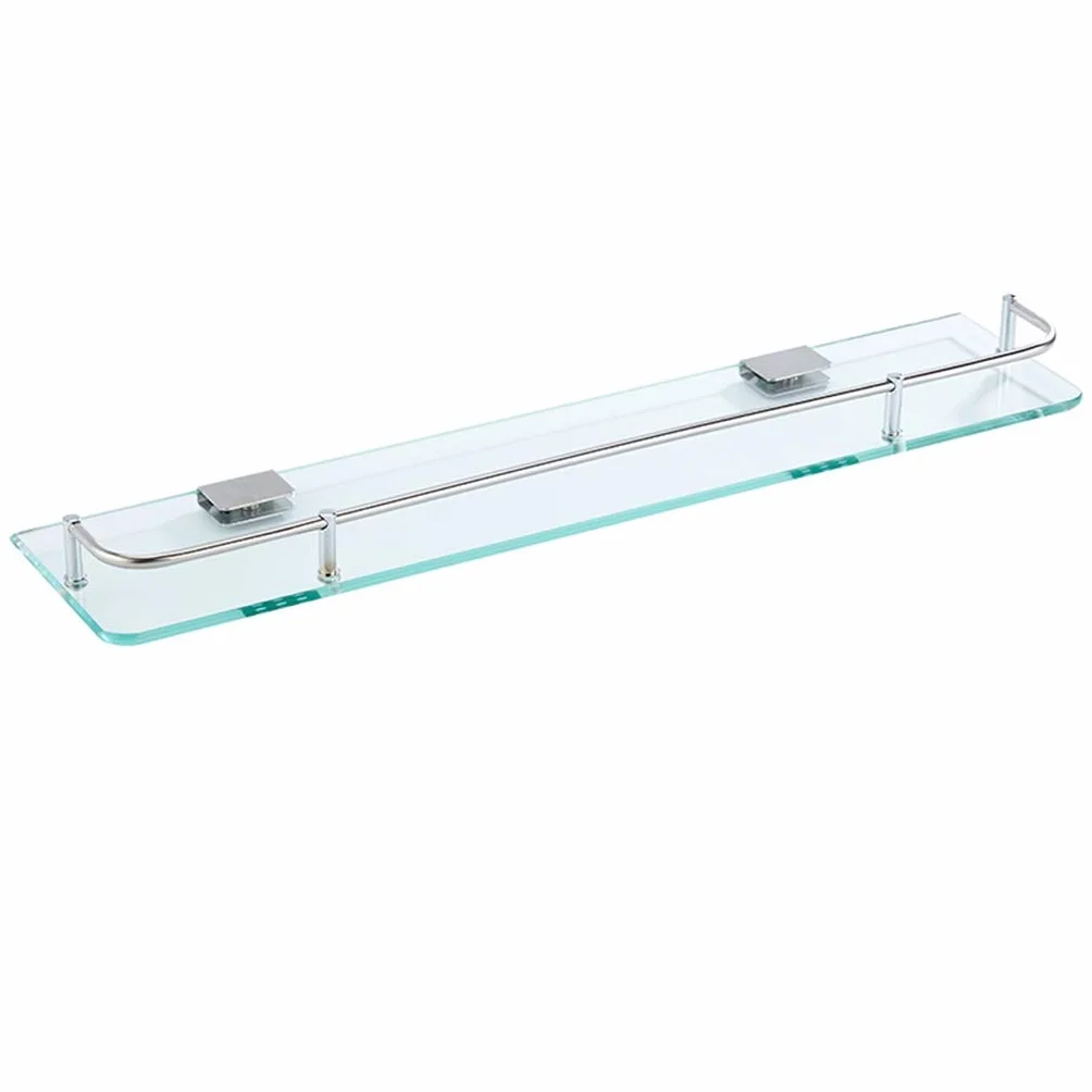 estanteria de baño,estanteria de cristal, Estante rectangular de vidrio for baño montado en la pared de 7 mm, canasta de almacenamiento de vidrio templado, canasta de ducha con riel de acero inoxidabl