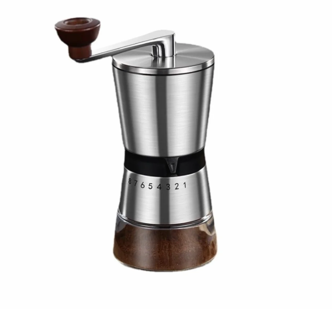 Molinillo de café,Molinillo de café Manual, Molinillo de café Manual con 8 configuraciones de Grosor Ajustables Molinillo de café con manivela y muelas de cerámica
