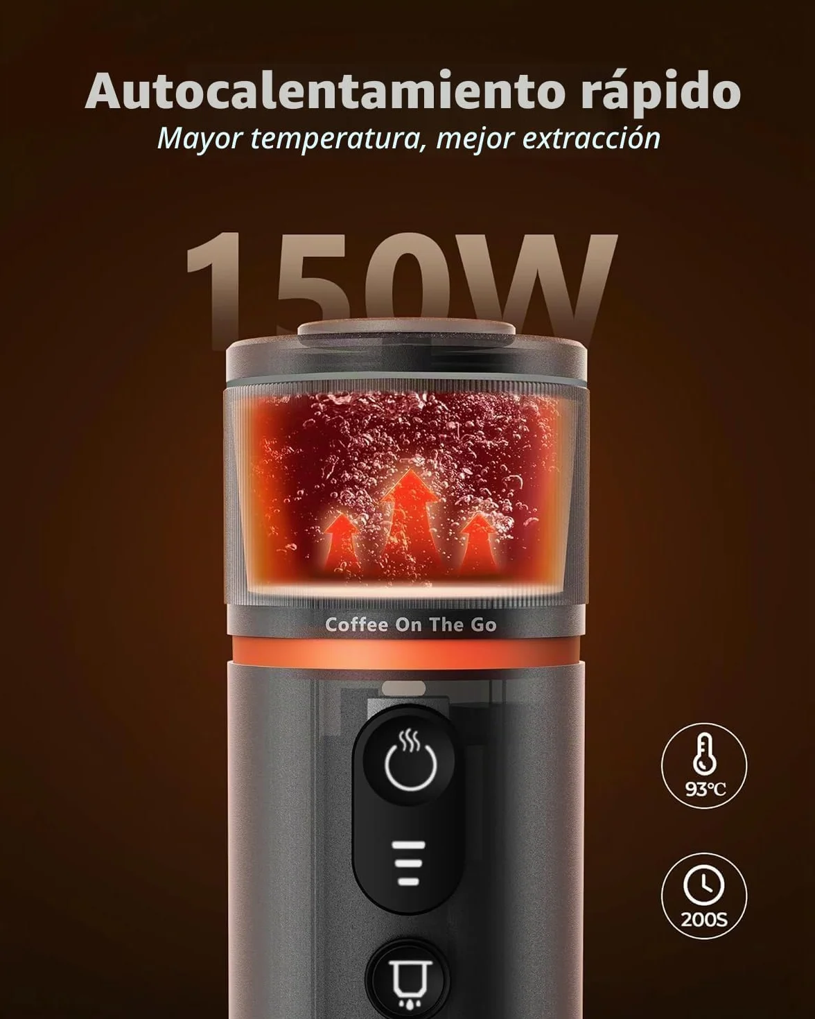 CONQUECO Máquina de café expreso portátil – Cafetera eléctrica de viaje con batería – para 12 V coche y camión y camping – Compatible con la cápsula Nespresso y la cápsula L'or