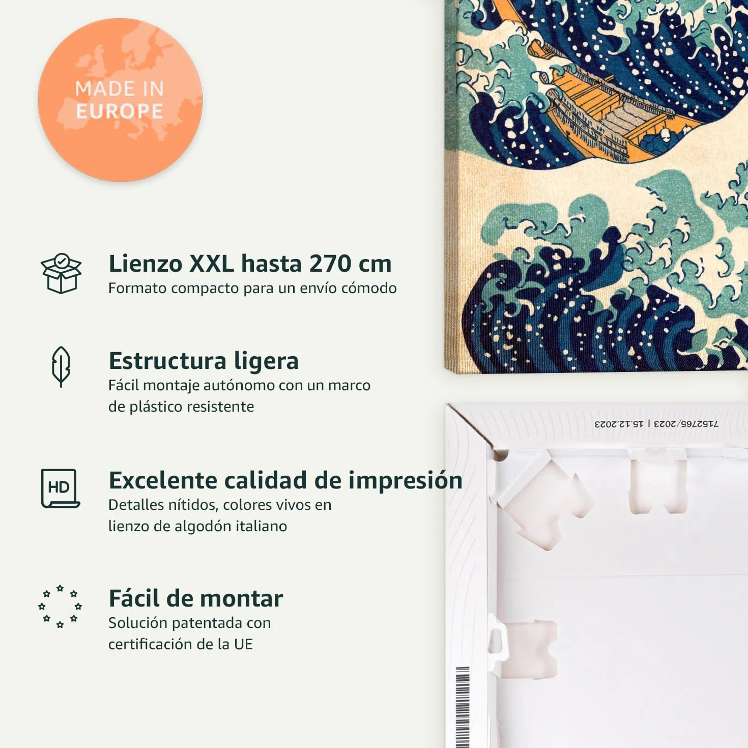 Cuadros B&D XXL Cuadro Mega XXXL Playa y mar 170x85 cm Cuadro en Lienzo | Tamano XXL Estampado Grande Gigante Imagen Para Montar por uno Mismo Decoración De Pared Impresión DIY Naturaleza