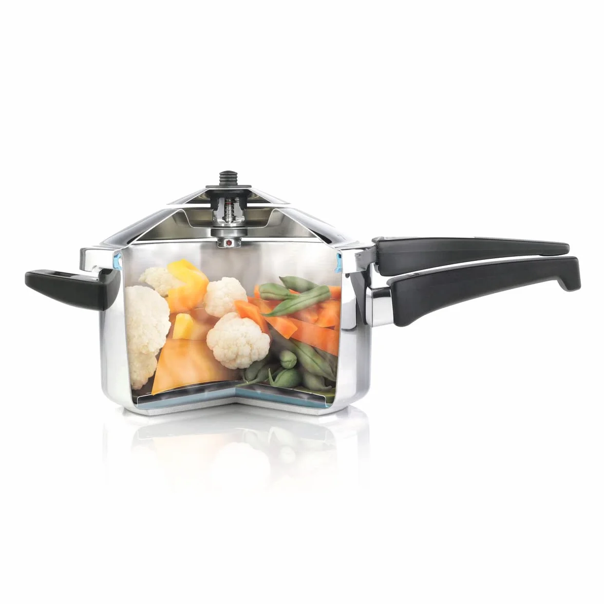 Kuhn Rikon Duromatic Inox, Olla a Presión Super Rápida con Asas, Olla Express Apta para Inducción, Fondo Superthermic para una buena Distribucion del Calor, Acero Inoxidable18/10, 6 L. /24 CM