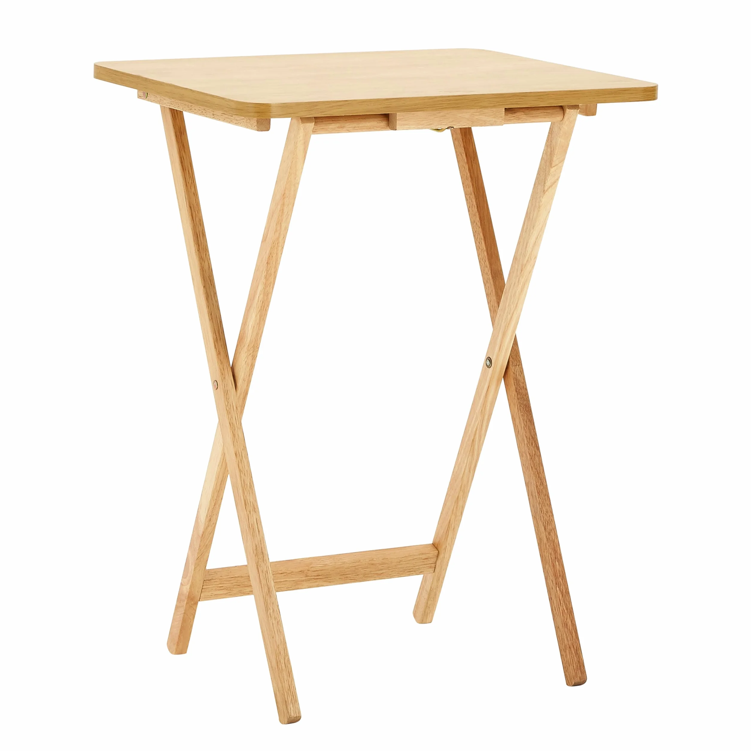 Premier Housewares - Mesa Auxiliar Plegable de Madera, 49 x 39 x 65 cm, Color marrón Claro