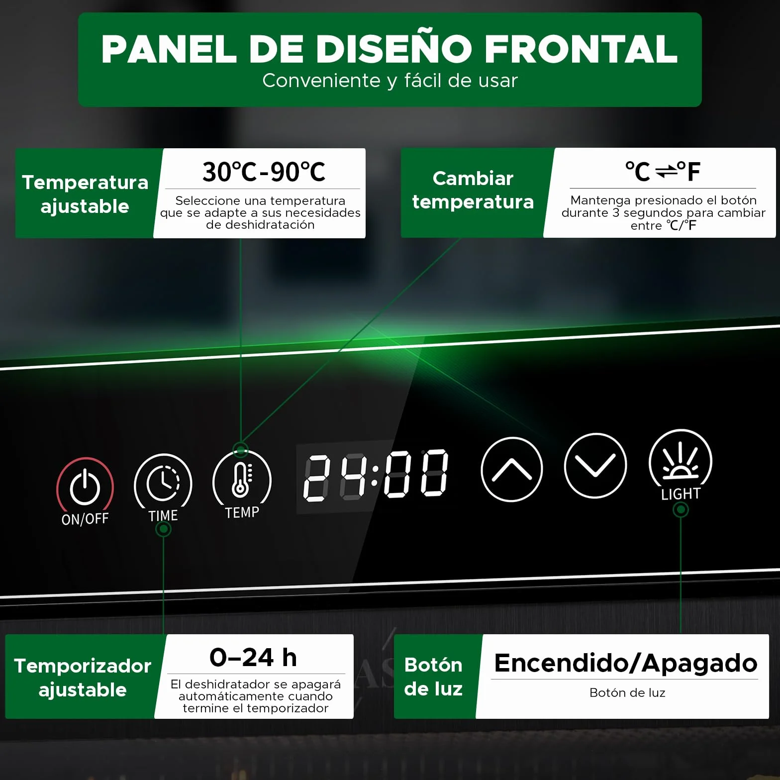 Kwasyo Deshidratador de Alimentos de 12 Bandejas de Acero Inoxidable, Todo en Negro, Estructura de Doble Capa, Gran Capacidad, Deshidratador para Frutas, Pescado, Verduras, Carne, Jerky, Hierbas