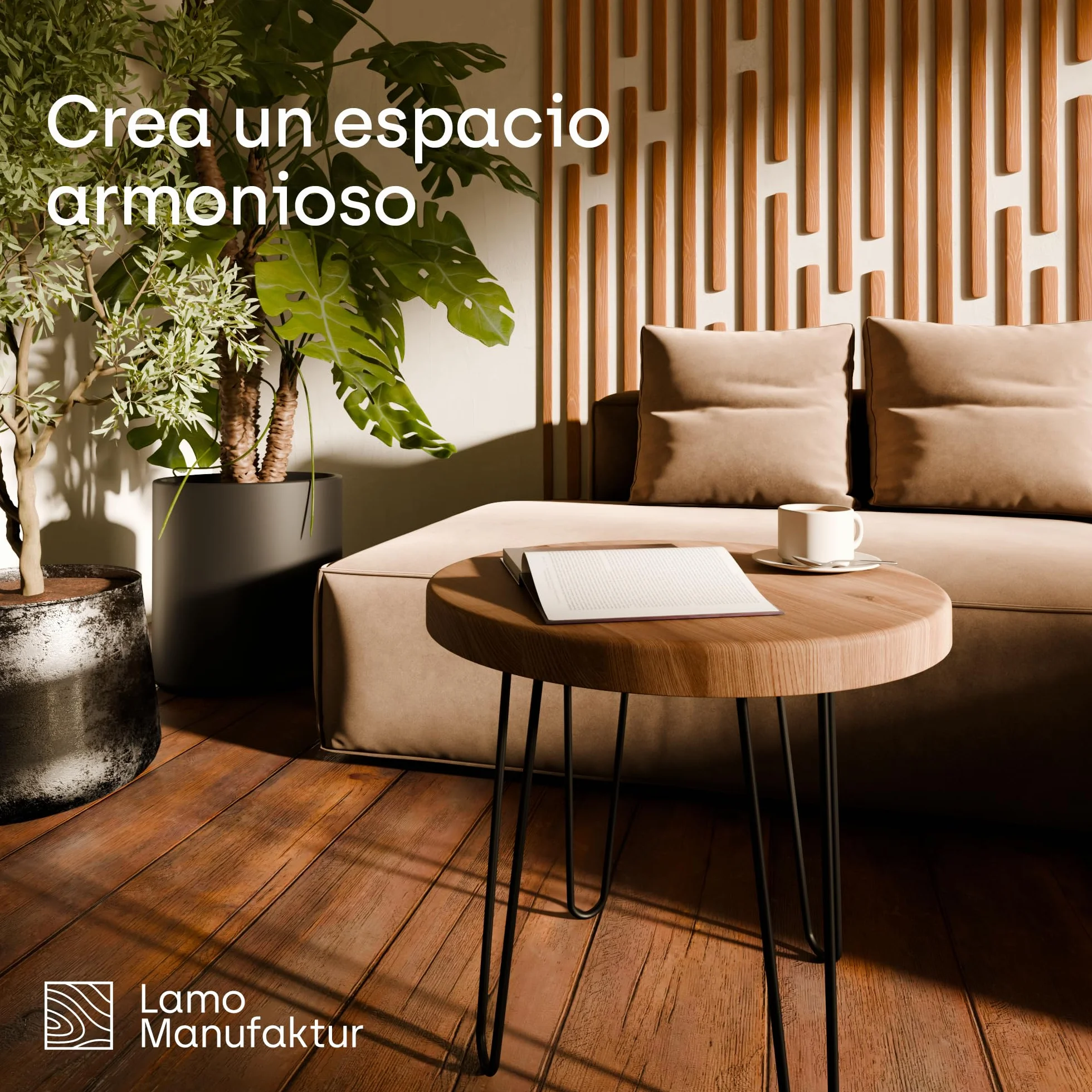 LAMO Manufaktur Tablero para Mesa Redonda 50 cm de Madera | Tablero para Mesa de salón, de café, mesilla de Noche | Grosor: 28 mm | Color: Oscuro
