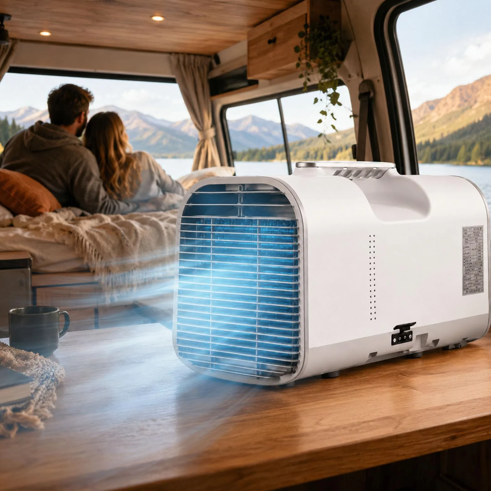 Aire Acondicionado Portátil para Autocaravanas Y Habitaciones Pequeñas, 4 Modos En 1, Autoevaporación, Unidad De Aire Acondicionado para Camping, Control De 16 A 32 °C 1300W