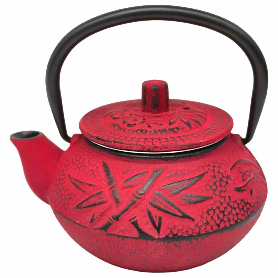 Tetera 0,3L de Hierro Colado Roja con Diseño Oriental