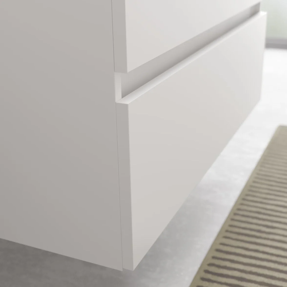 Mueble de Baño Bequia 90cm + Coqueta 1 Puerta Izquierda + Lavabo cerámica | Blanco Mate |90x45x56