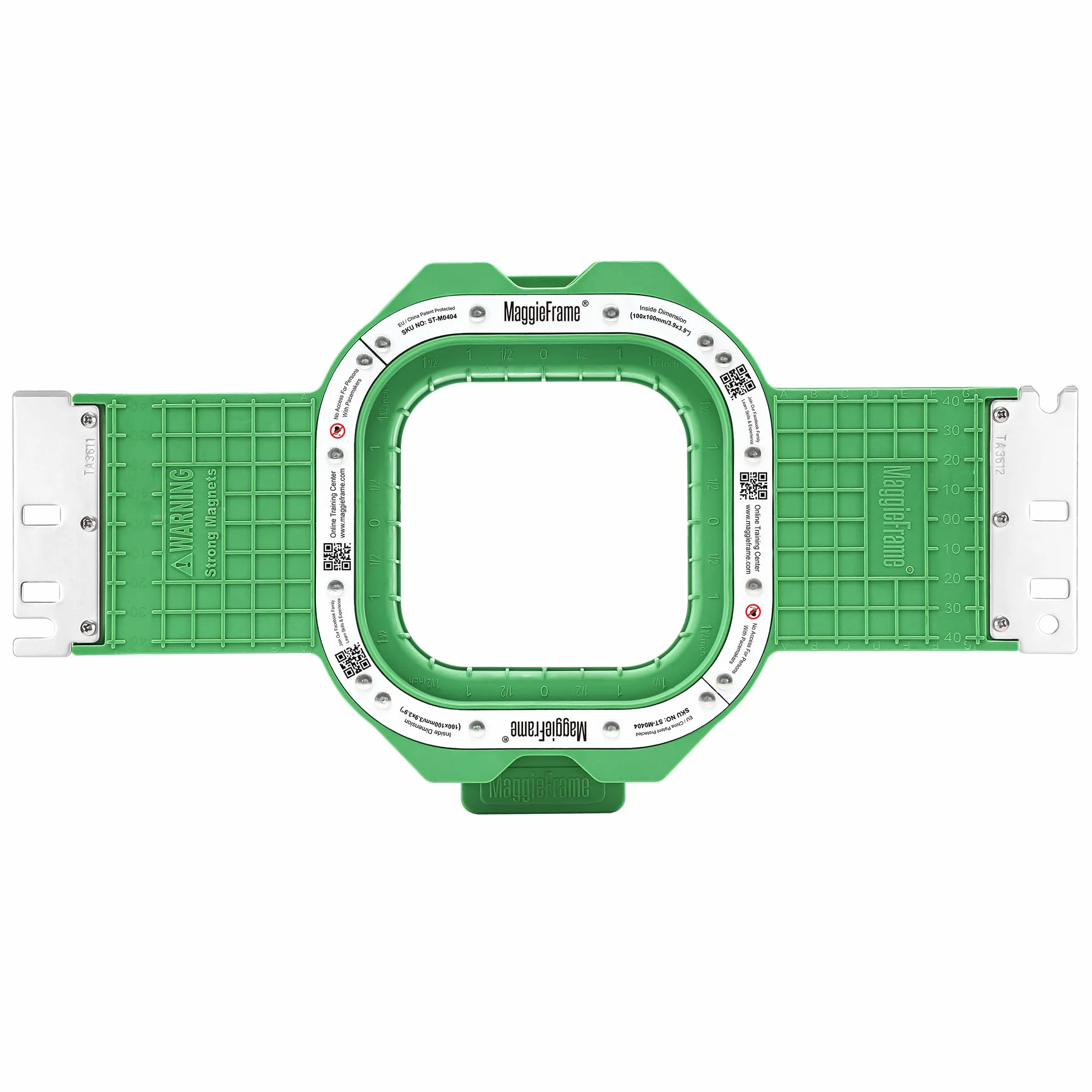 Brewland Bastidor de bordado magnético 100x100mm para Brother PR1060W VR | Compatible con Brother PR680W, PR1055X, PR1050X, PR670E, PR1000E, PR1000, PR1X, PR655, PR650E, PR650, PR620; 3.9x3.9inch