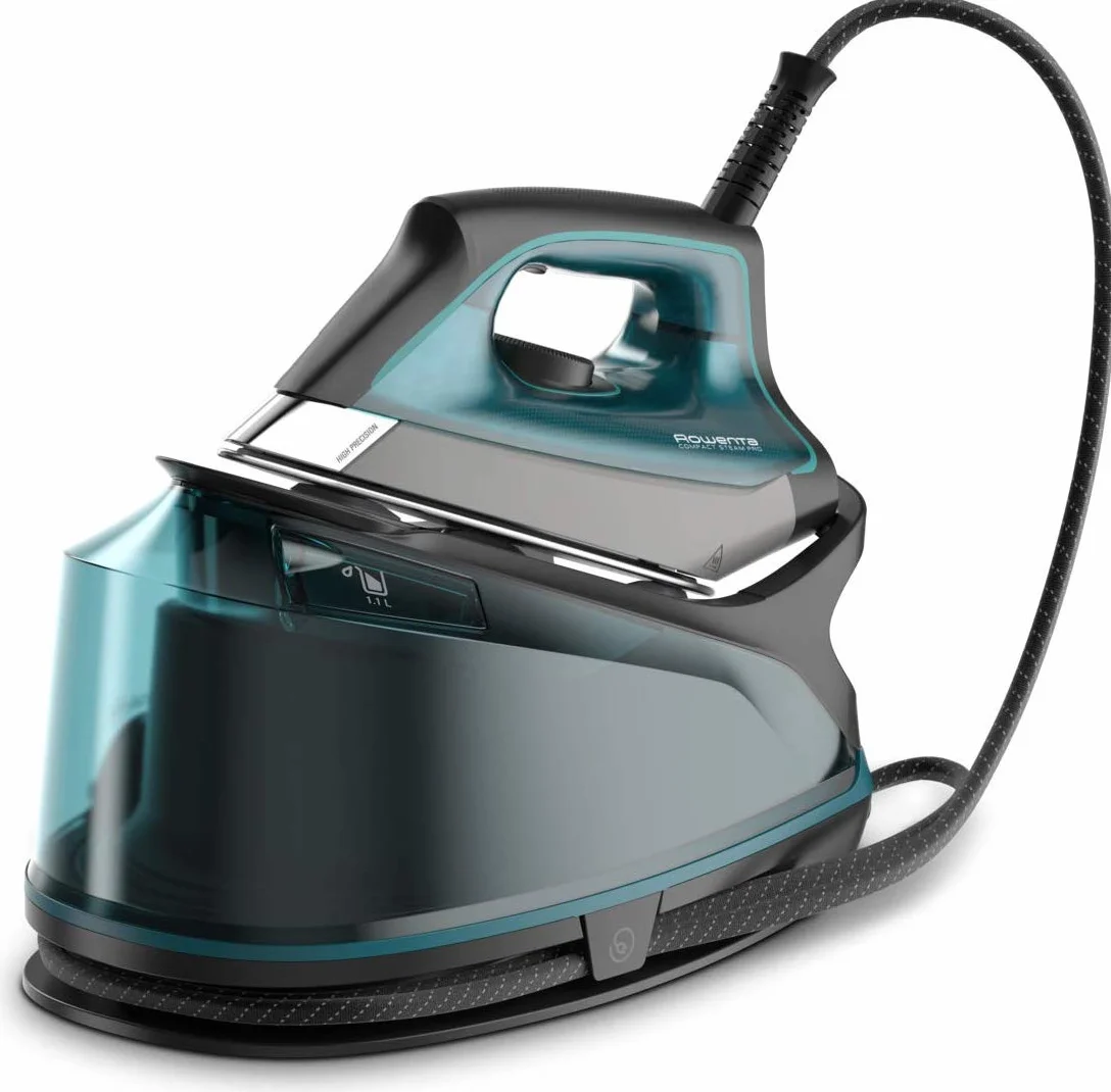 Rowenta Compact Steam Pro - Centro de planchado, 6.3 bares de presión, golpe de vapor de 325 g/minuto, suela antiarañazos deslizante, sistema eco (Reacondicionado)