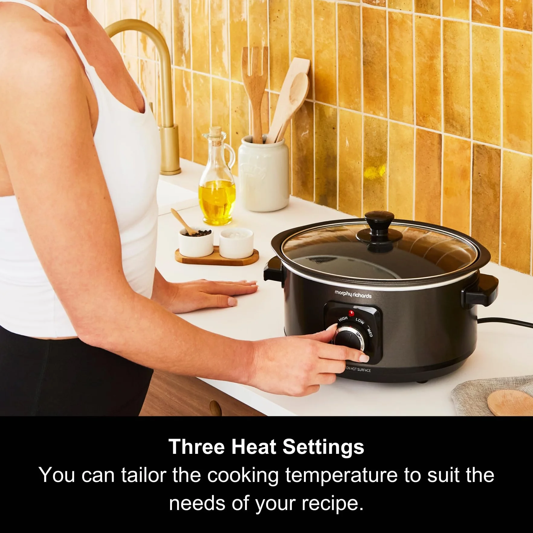 Morphy Richards Sear and Stew 460012 Olla de Cocción Lenta 3.5 L Negro