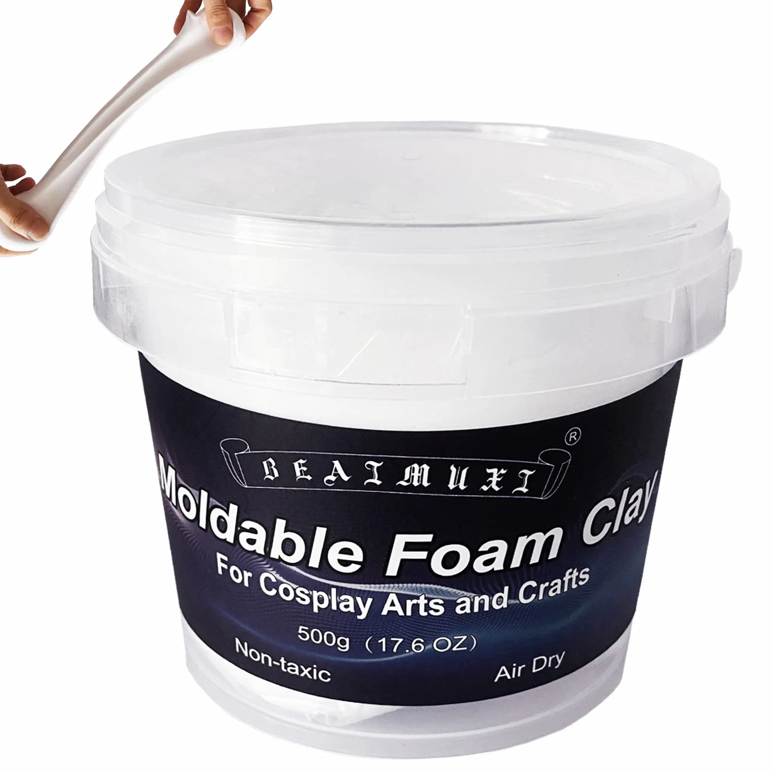 Arcilla de espuma para cosplay, moldeable, secado al aire, para manualidades, 500 g, espuma ligera para esculpir disfraces, lijar cosplay (500 g, blanco) | Espuma esculpida ligera para disfraces y cosplay (500 g, blanco)