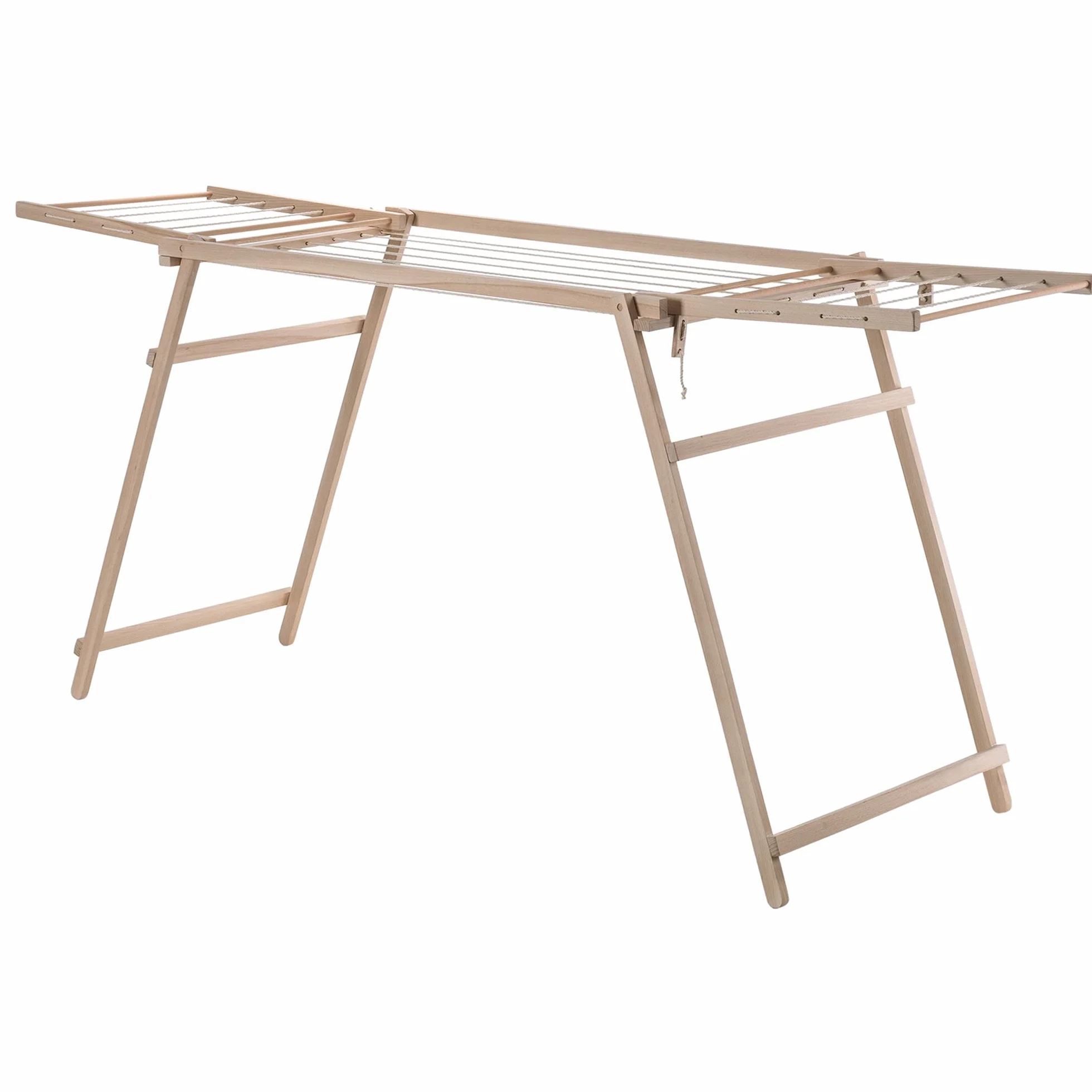 KADAX Tendedero de madera, 177 cm de largo, plegable, tendedero de madera, tendedero plegable, 80 cm de alto, color marrón