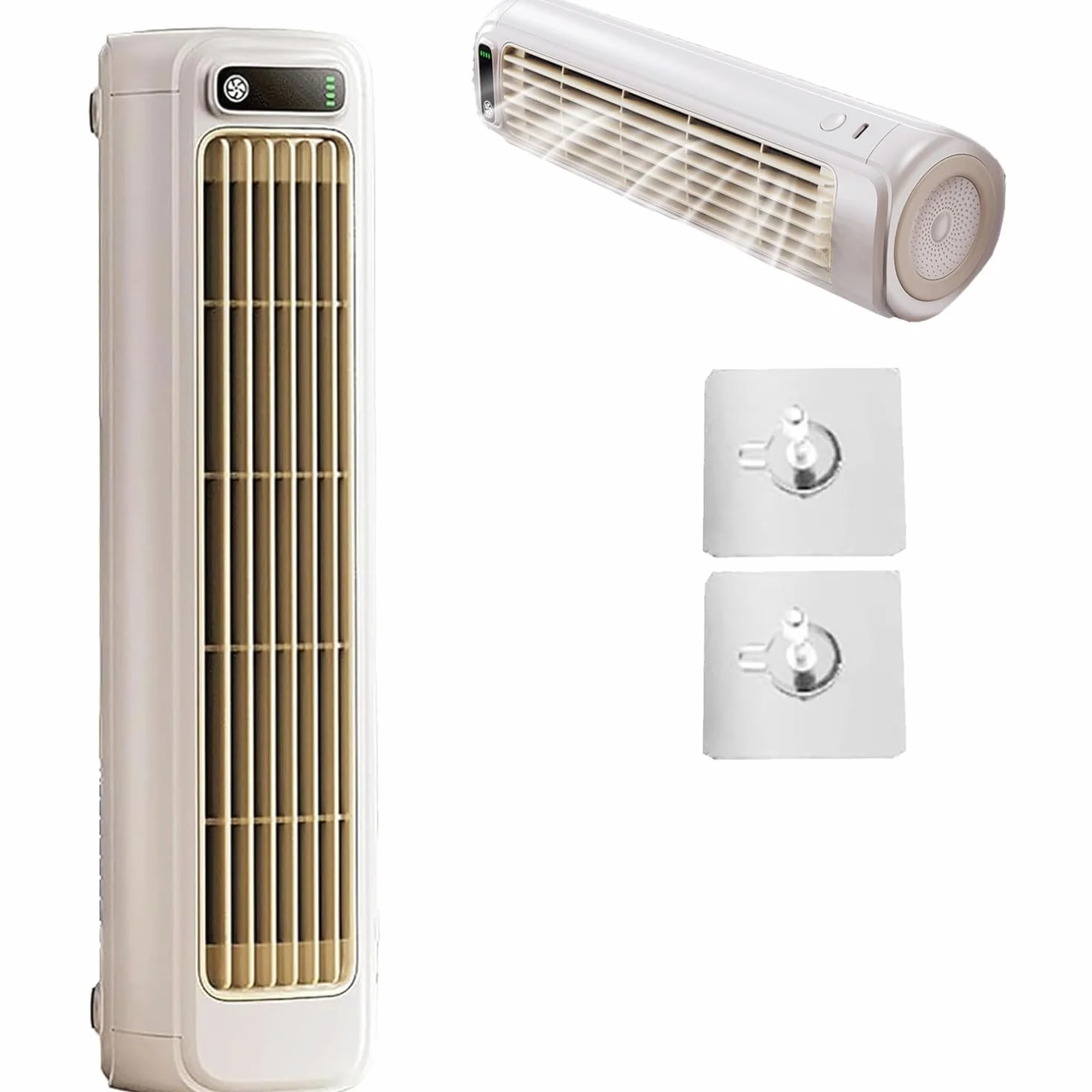 Ventilador de aire portátil, mini ventilador de refrigeración de bajo consumo con 3 velocidades de viento, carga USB, no requiere instalación, ideal para habitación y camping, 2 piezas