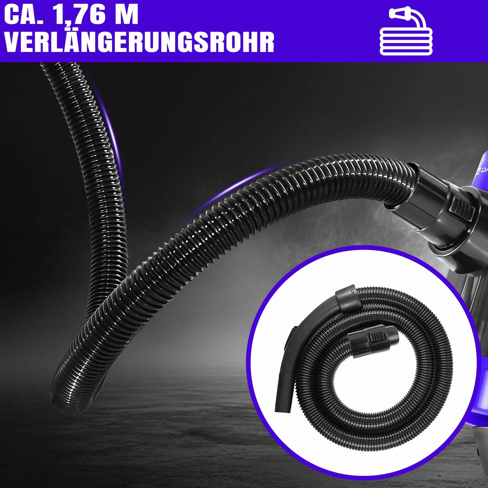 Aspiradora sin bolsa de 1000 W, con tecnología ciclónica con filtro HEPA, boquilla de suelo para parqué, alfombra, azulejos, aspiradora cilíndrica ligera con cable de 4 m, 10 m de radio de