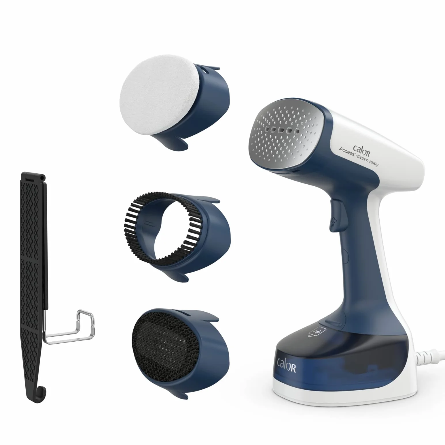 Calor Access Steam Easy - Vaporizador para ropa, 1400 W, flujo de vapor 25 g/min, tiempo de calentamiento 15 segundos, cepillos de microfibra antipolvo, tejidos gruesos, tejidos delicados, gancho