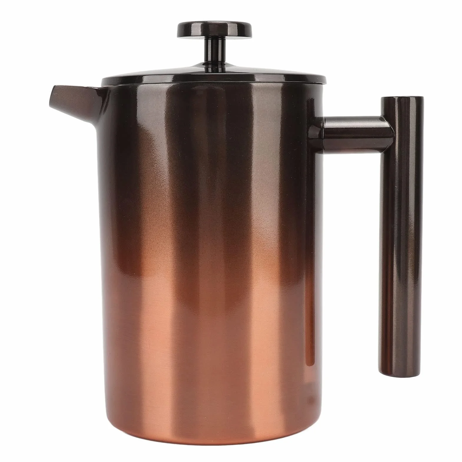 Cafetera De Prensa Francesa Con Filtro Rampa Degradada De Acero Inoxidable 304 De Doble Capa, Prensa De Café De Acero Inoxidable Portátil Y Duradera Para El Hogar Y Los Viajes(800ML)