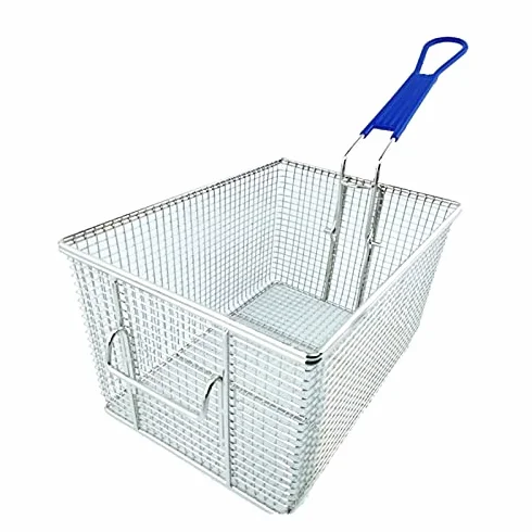 Cesta para freír de acero inoxidable, cesta cuadrada para freidora comercial, ideal para uso profesional, para cocina de restaurante, 28 x 20 x 15 cm, duradera y fácil de limpiar