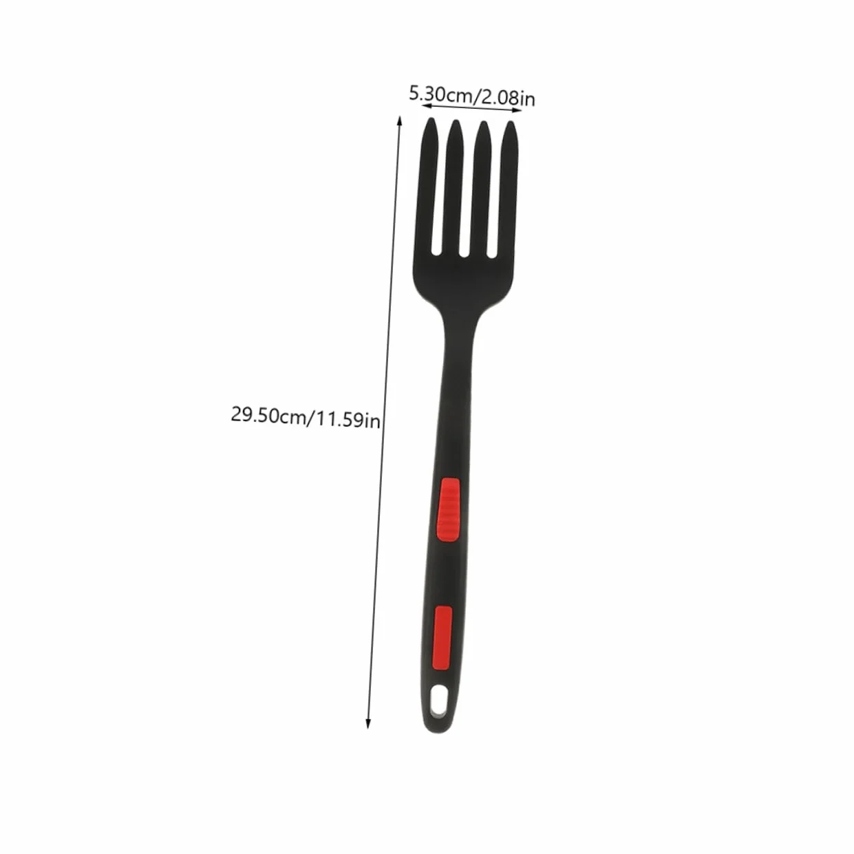 Zerodeko 2 piezas Tenedor de Silicona Reutilizable para Ensaladas Utensilio de Cocina Negro y Rojo