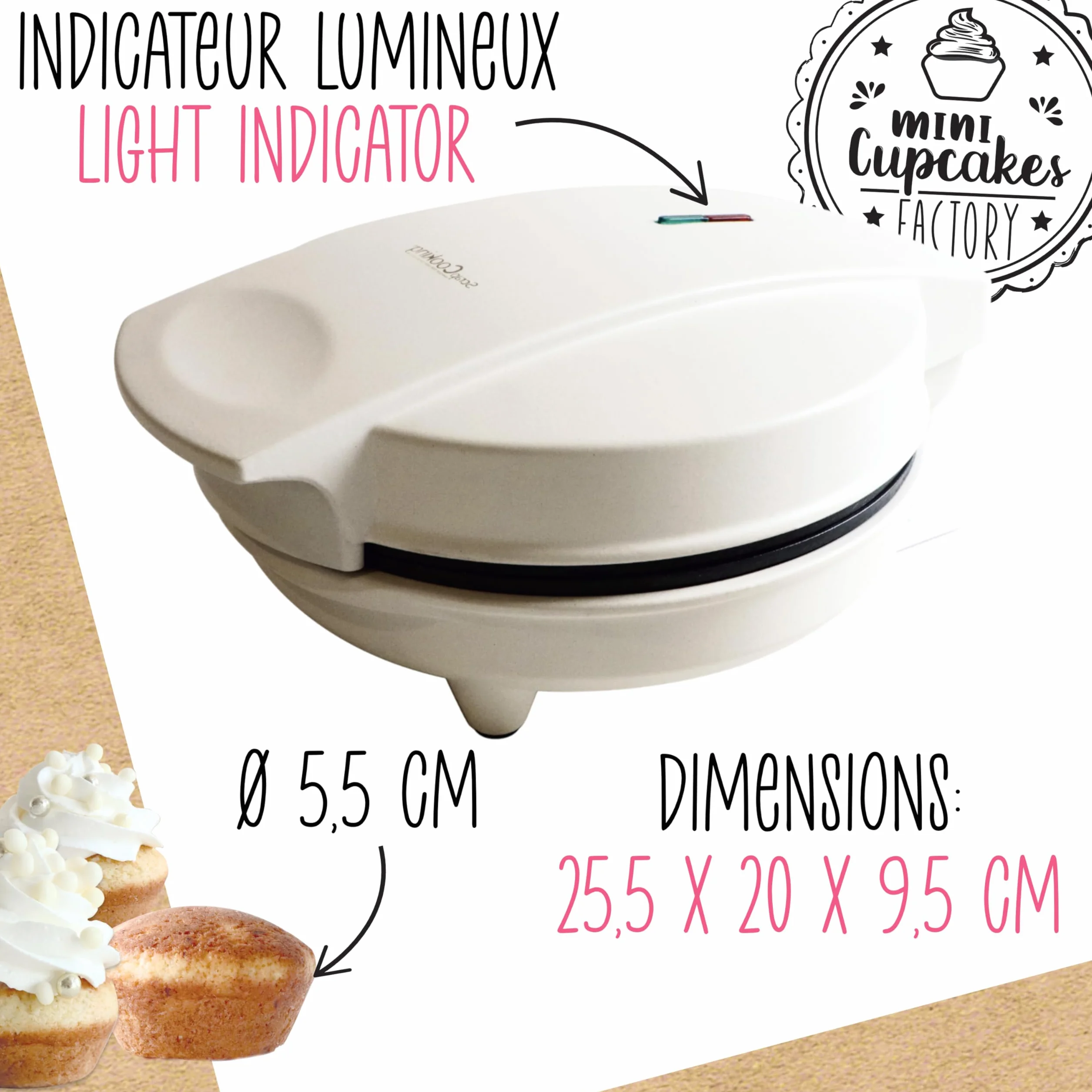 ScrapCooking - Máquina de Cupcakes y Muffins - Mini Cupcakes Factory - Aparato para Hacer Muffins en 5 Minutos - Idea de Regalo para Repostería y Cocina - Receta Incluida - 3892