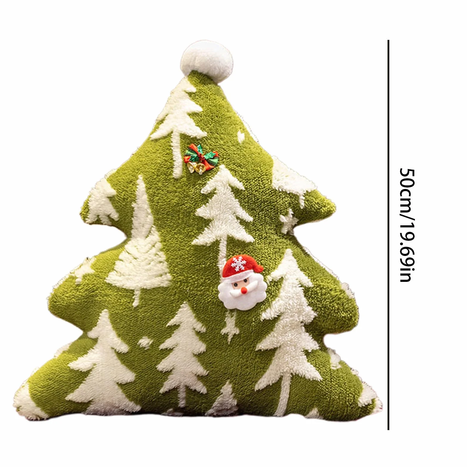 Almohada de felpa para decoración navideña, cojín decorativo festivo | almohada de árbol de terciopelo suave que añade calidez navideña, apoyo cómodo para relajarse, accesorio de decoración del ho