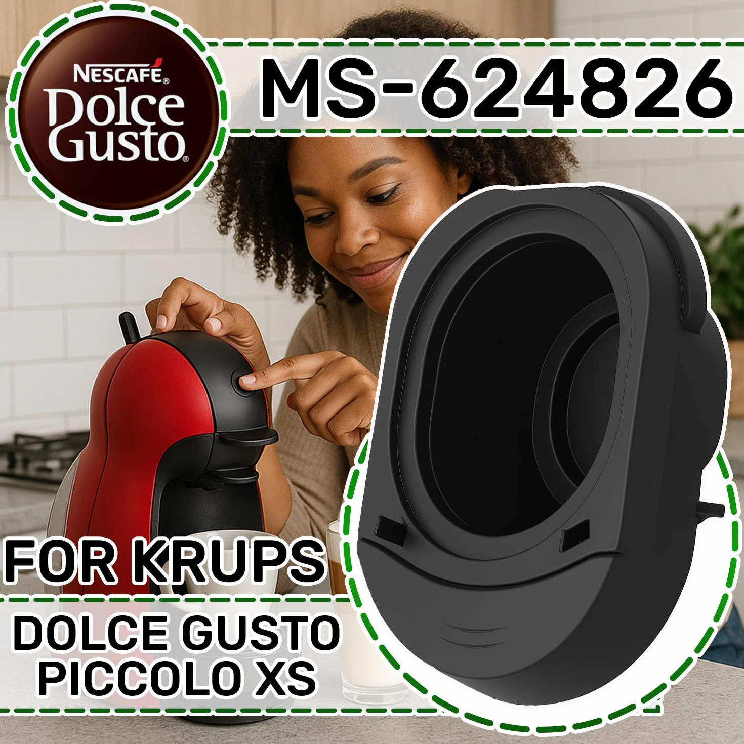 ONIX TECH Porta Capsulas para Cafetera 80x64x35 mm Ø45 mm Compatible Nescafe Dolce Gusto Piccolo XS