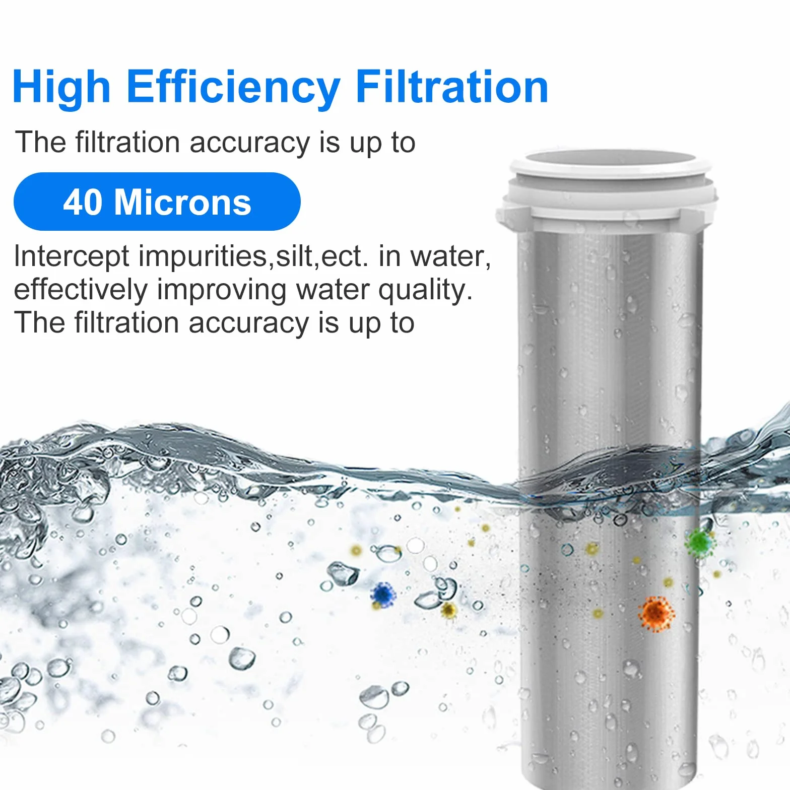 Filtro de agua reutilizable, prefiltro de agua de sedimentos de 1 pulgada, filtro de agua de sedimentos giratorio, filtro fino enjuagable para filtro de sedimentos de manguera de agua de pozo (con