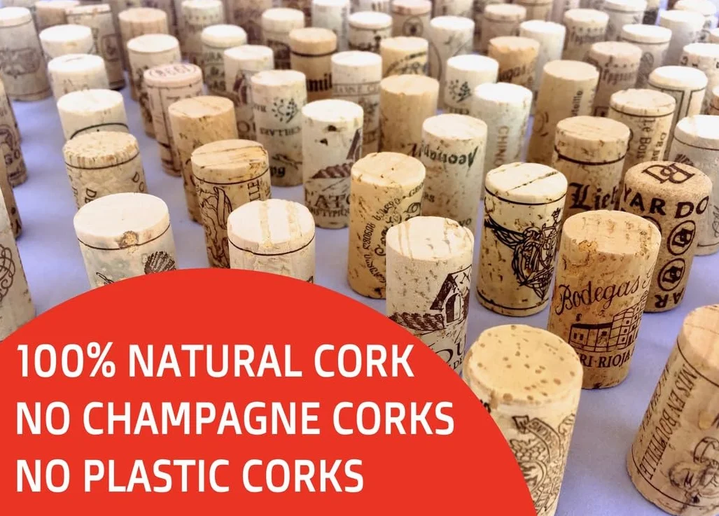 Corchos de vino, grado SUPREMA, auténticos, totalmente naturales, impresos de alta calidad, corcho de grado artesanal, sin circular, uniforme y limpio, manualidades, aglomerado y natural, nunca