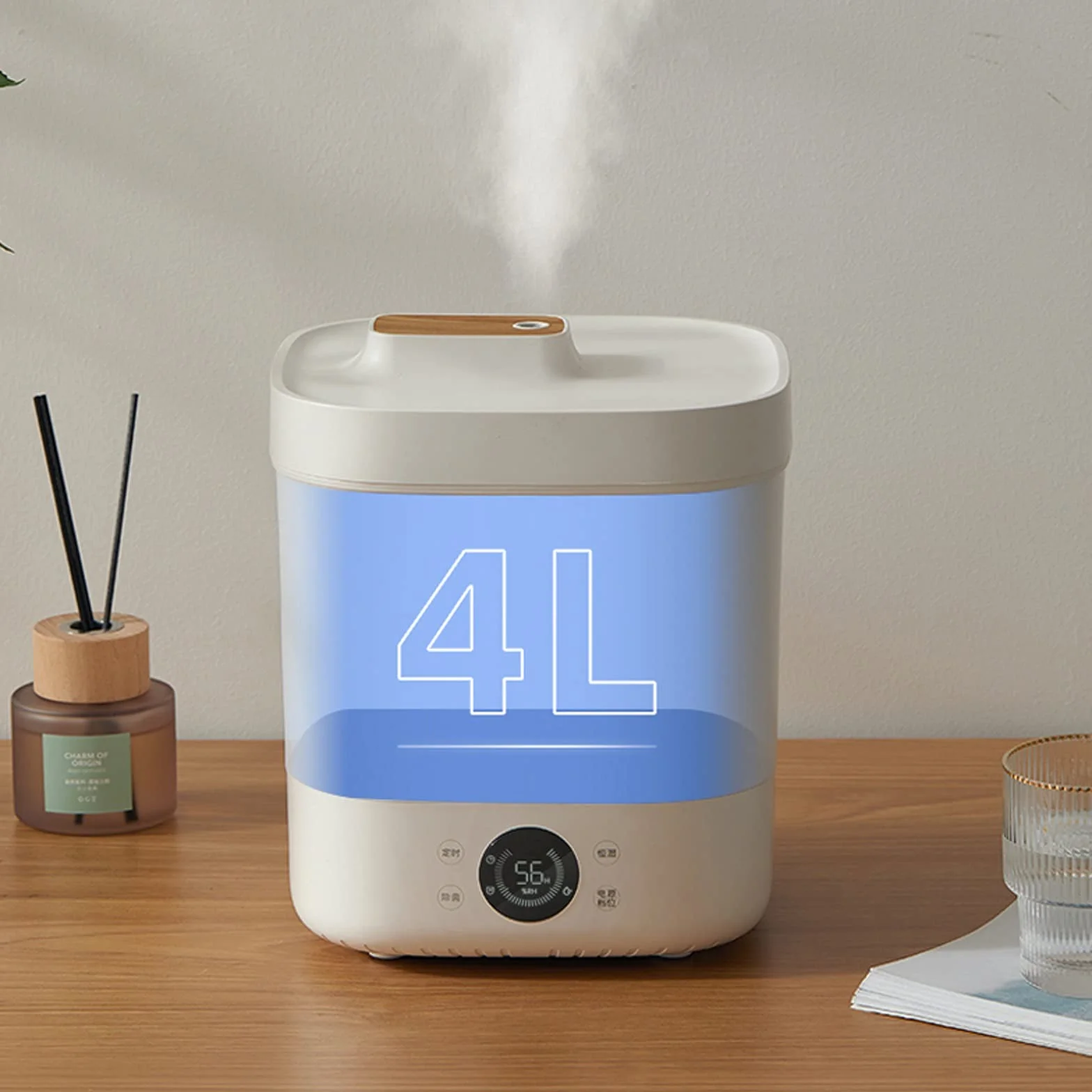 purificador de aire y humidificador Humidificador de niebla fresco, humidificadores de aire ultrasónico for bebés de dormitorio Inicio, apagado automático, Super tranquilo filtro humidificador