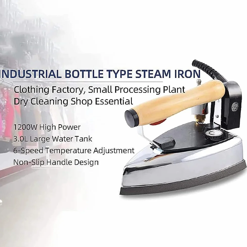 Plancha de vapor vertical de botella industrial con tanque de agua de 3 litros, plancha eléctrica de 1200 W para familias, tintorería, tiendas de ropa, prensa de vapor de ajuste de temperatura de 6