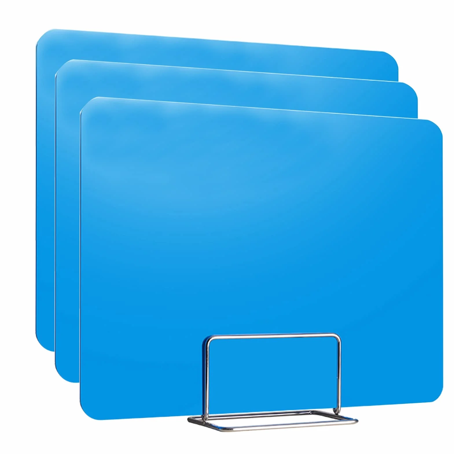 Paneles de privacidad para escritorios azules: separadores de oficina ligeros de 30 x 90 cm, juego de 3 separadores para aulas, ideal para el estudio y exámenes de estudiantes. Ideal para uso escolar