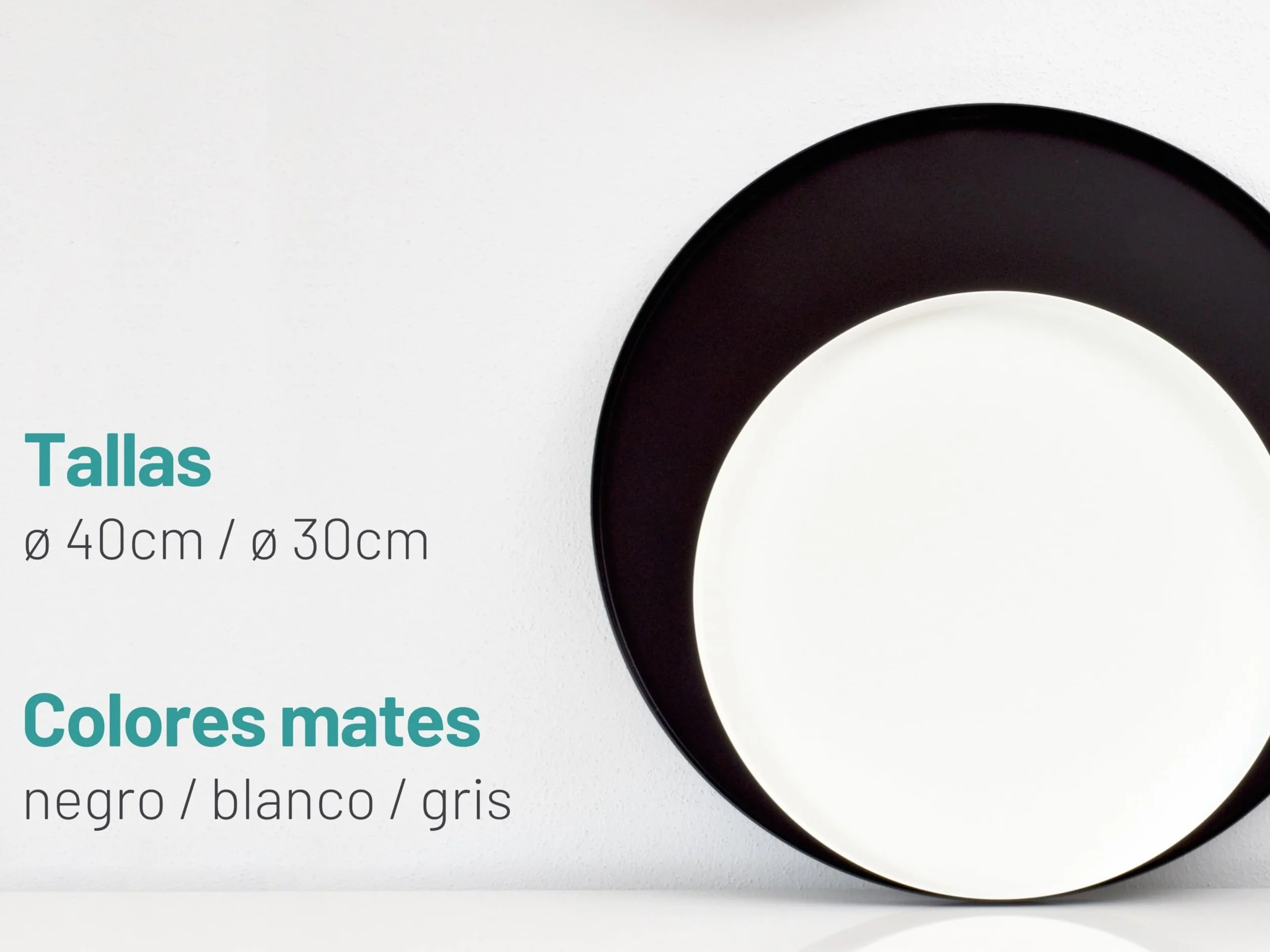 D&D Living® Bandeja Decorativa Redonda Ø 30 cm | Plato Decorativo y Bandeja de Metal de Diseño (Blanco Mate)