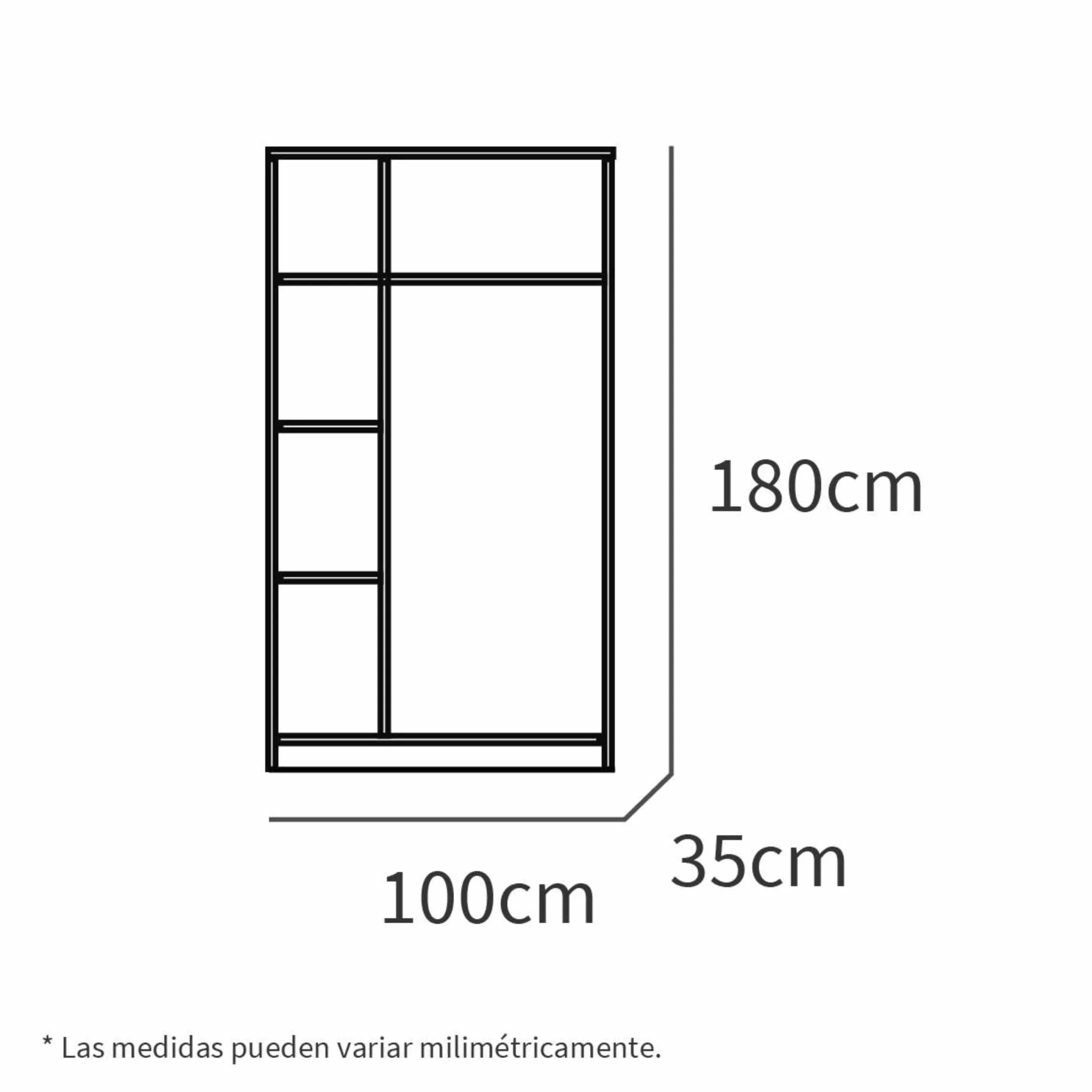 MUEBLES PITARCH | Armario Recibidor Entrada una Puerta con Barra Frontal para Colgar y estantería, Roble Gold y Gris,180x100x35 cm, Gran Capacidad, Moderno, Modelo Neo