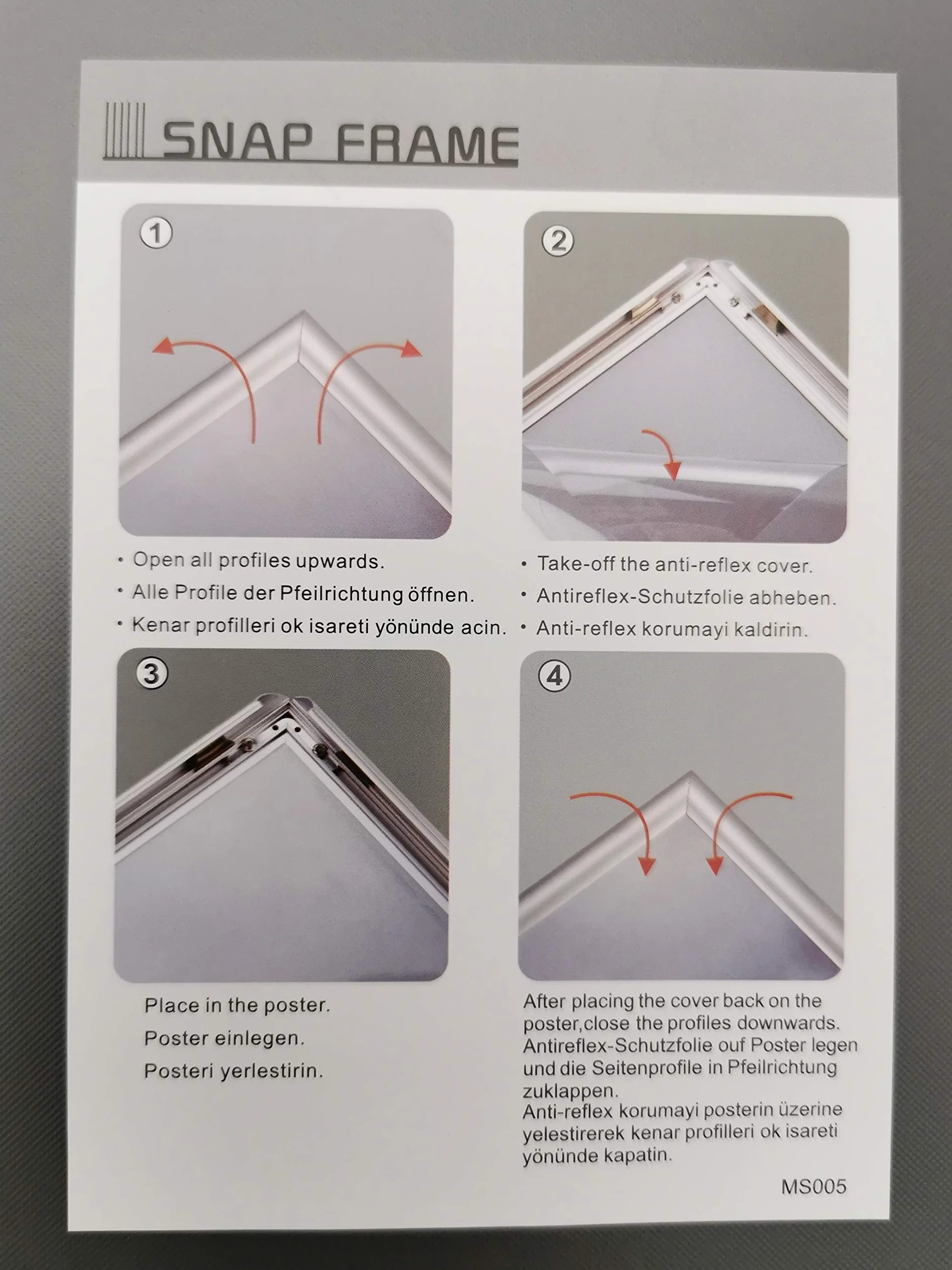 DisplayLager, Calidad danesa – Paquete de Ahorro de 10 Unidades, Color Plateado, DIN A4, Marco Plegable con Perfil de Aluminio de 25 mm, Cristal Protector antirreflectante, Material de fijación