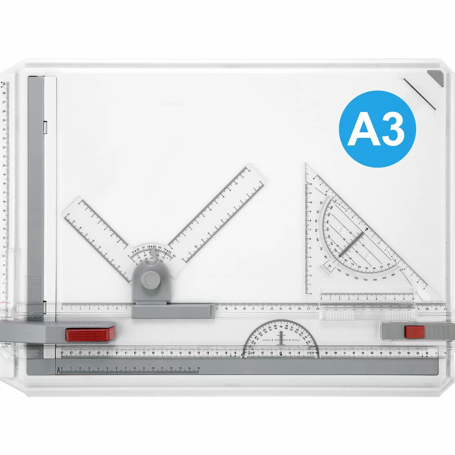 Himimi Tabla de Dibujo A3, Mesa de Dibujo, Mesa de Dibujo Multifuncional con Regla Transparente, Movimiento Paralelo y Sistema de medición Ajustable en ángulo para Ingenieros y Estudiantes