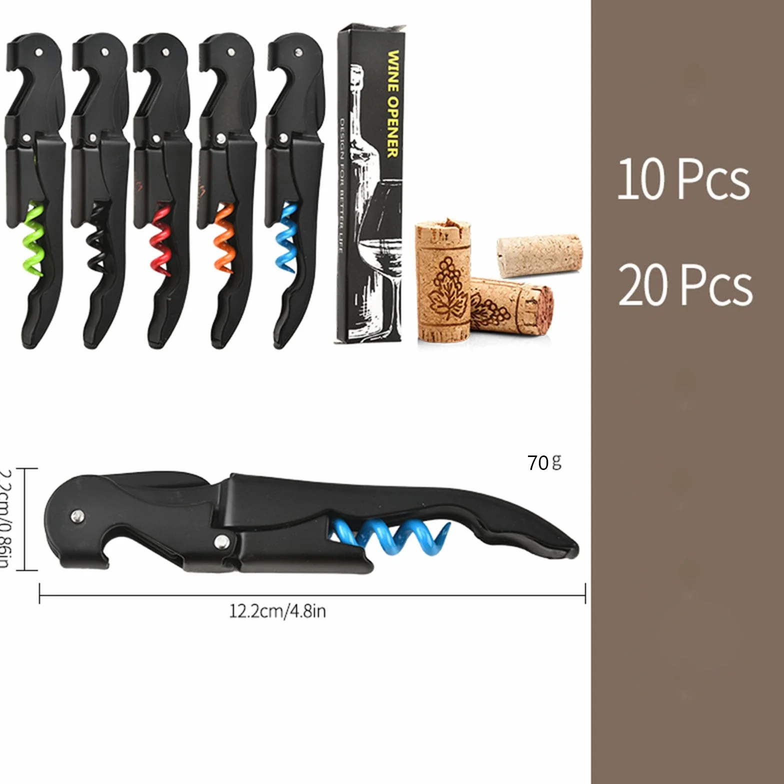 Abridor de Botellas de Vino 70G Acero Inoxidable Doble Bisagras Camarero Profesional Sacacorches