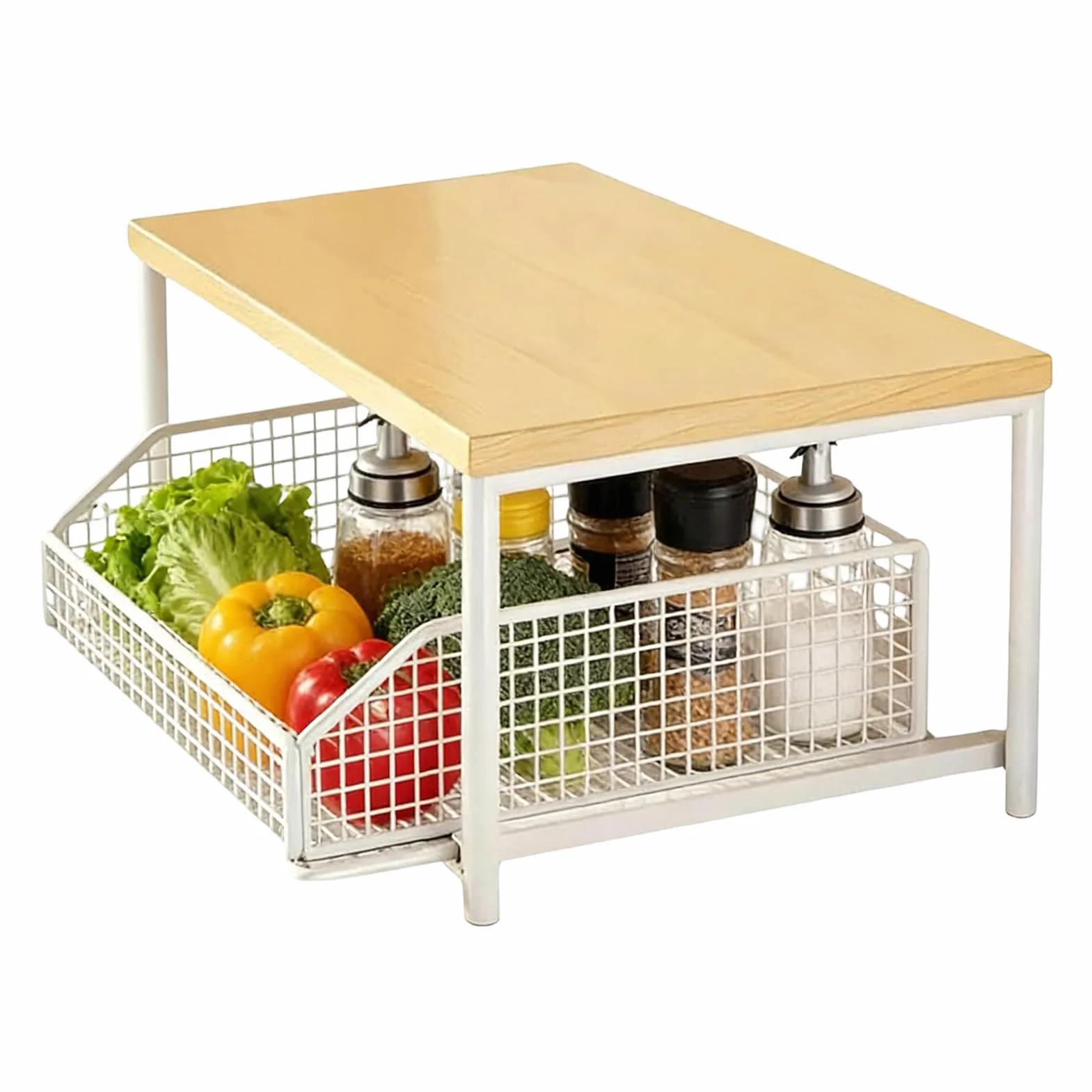 Genérico Estante De Almacenamiento Para La Cocina | Organizador Vertical de 2 Niveles | Estantes de Almacenamiento Vertical | Para Despensa Cocina Baño Ducha Bar Apartamento Hogar Lavandería Oficina