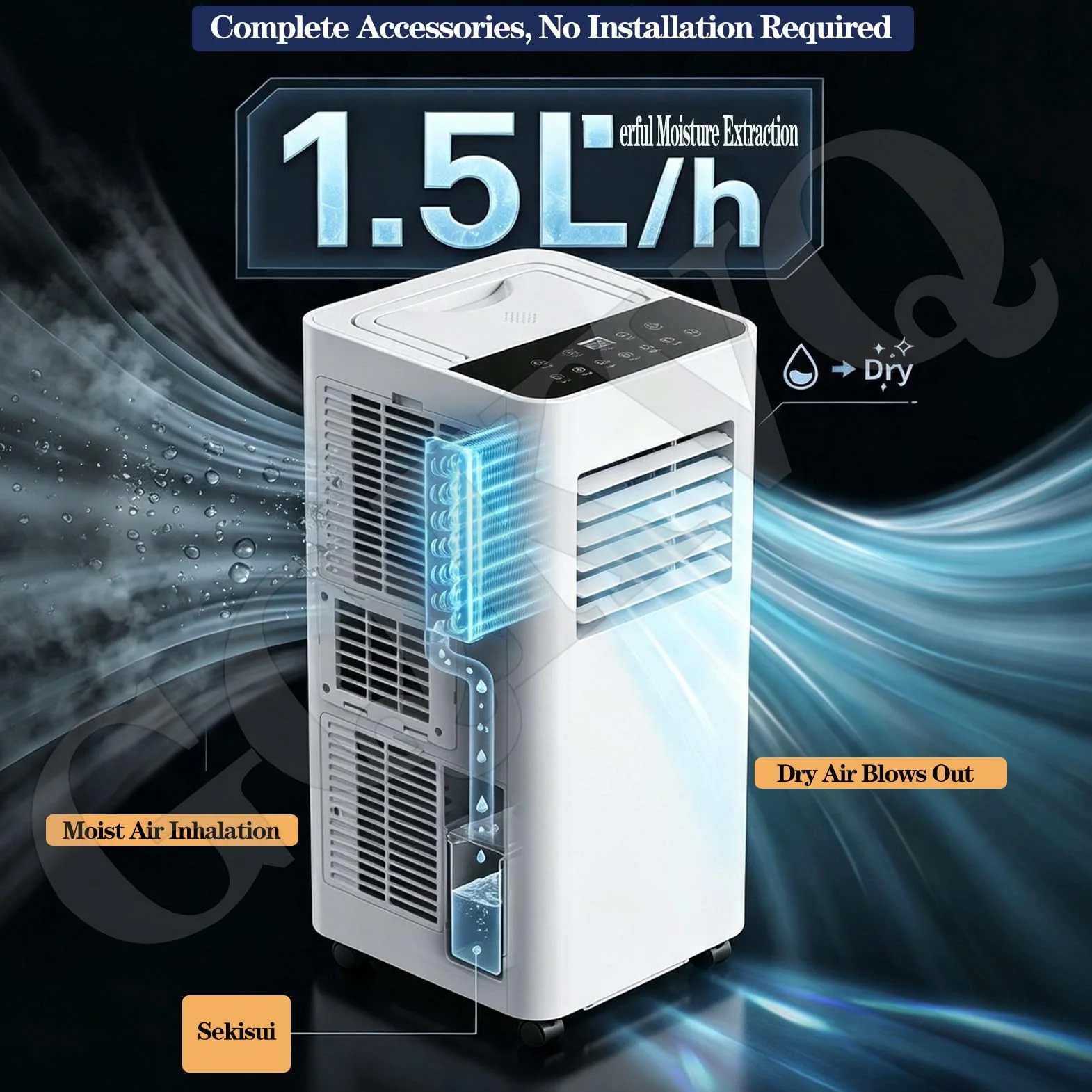 Aire acondicionado portátil, 7000 BTU CA | Unidad con kit de ventana, enfría hasta 240 pies cuadrados. para dormitorio, habitación, oficina