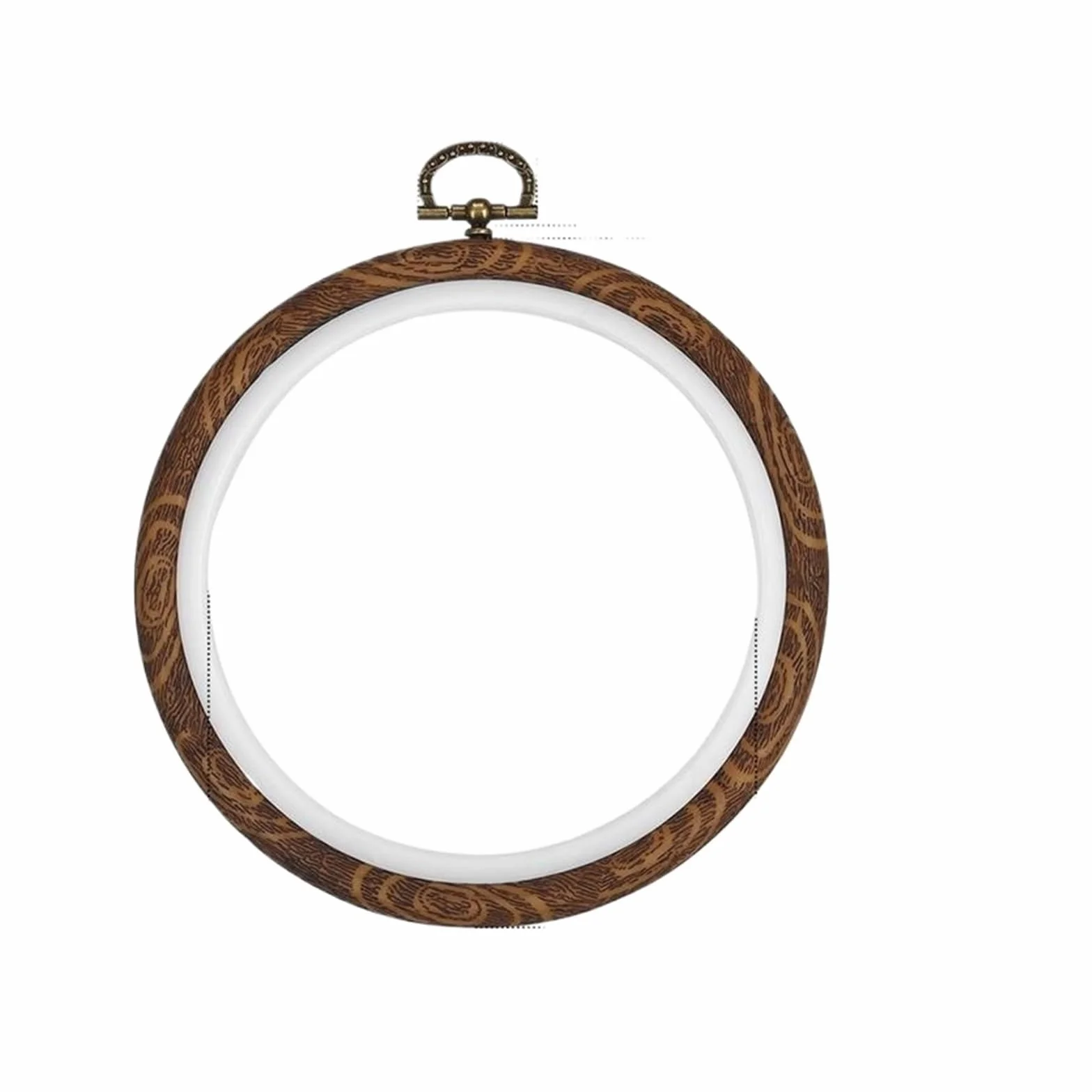 Mini Bastidor De Bordar 10 unids/set herramienta de costura redondo Color madera bordado marco con forma aro conjunto anillos plástico for manualidades aguja punto cruz DIY(14cm-10pcs)
