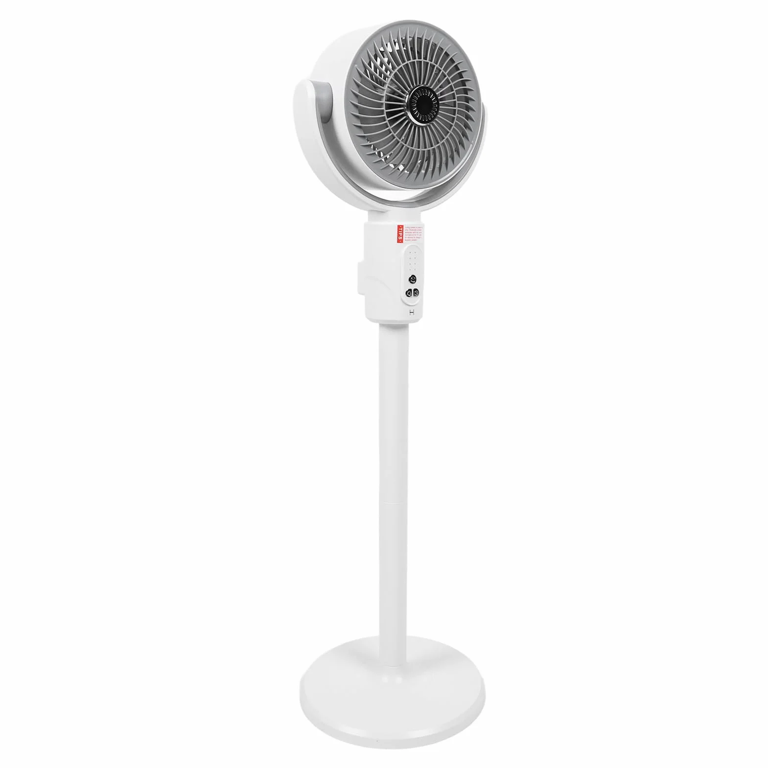 JTLB Ventilador de pie oscilante con mando a distancia, 4 niveles, temporizador de 8 horas, 3 alturas de altura (38 – 82 cm), inclinación de 90°, silencioso, para casa y oficina