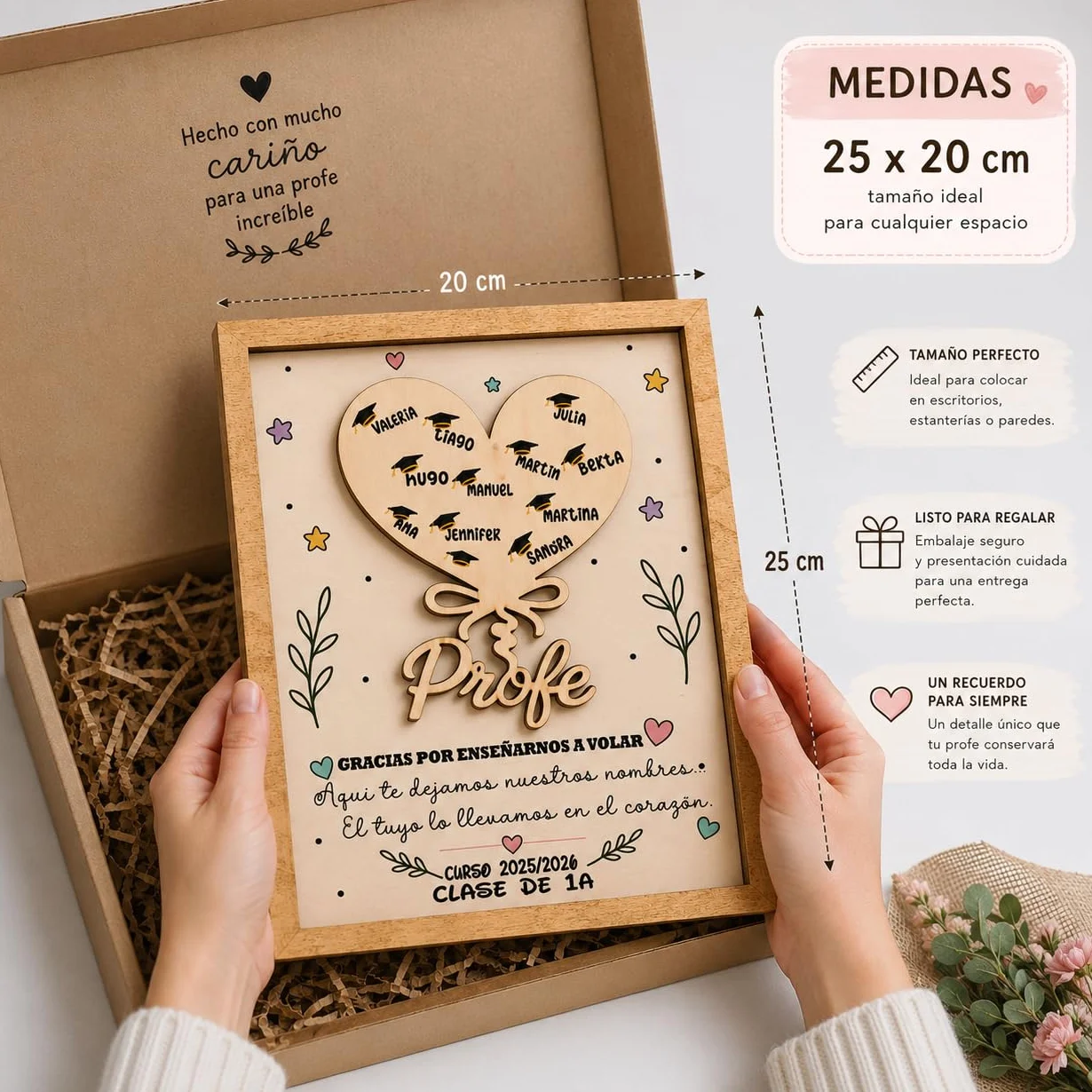 Regalo Personalizado para Profesora Infantil Guardería Acabados Premium Fácil Limpieza Fin de Curso