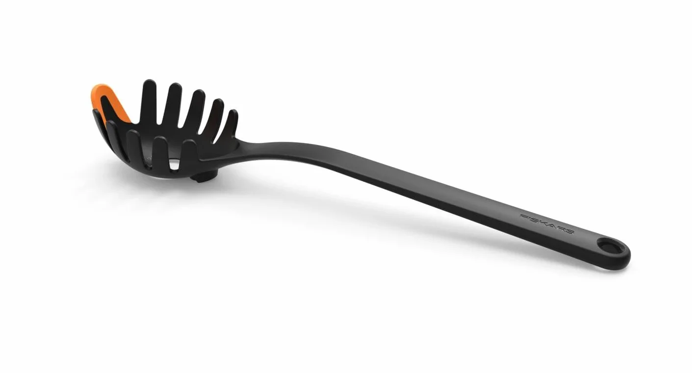 Fiskars Cuchara para Pasta 29 cm Plástico Silicona Functional Form Negro Naranja