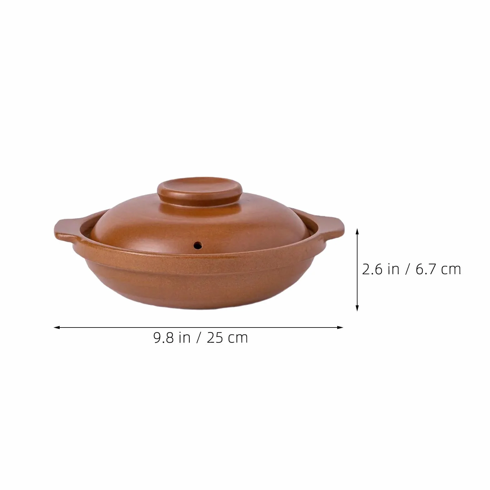 Olla de Barro para Bibimbap de 1 L, Arcilla Marrón | Diseño Clásico Retro, para 1-2 Personas, Uso en Cocina Doméstica y Celebraciones