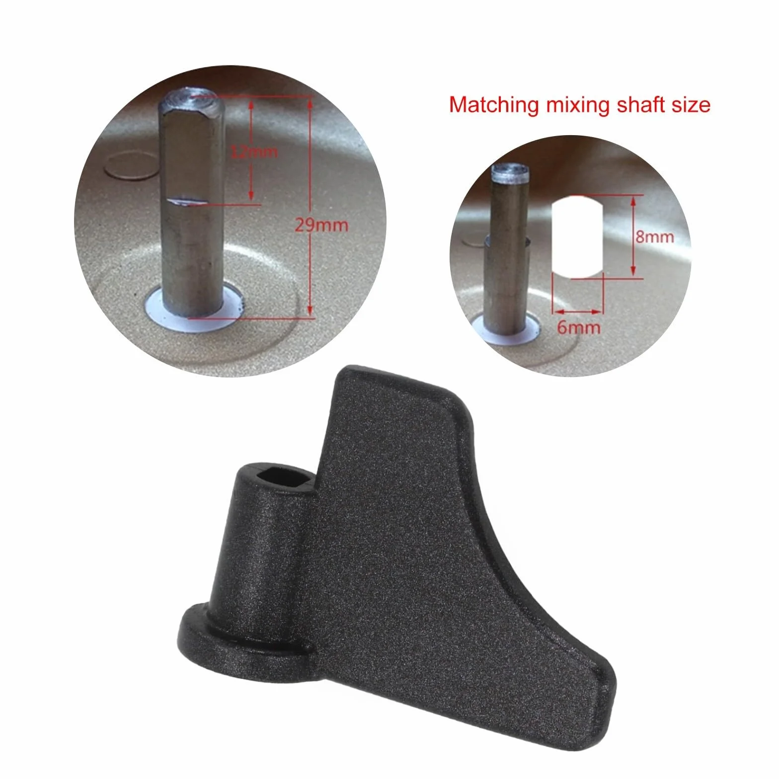 Máquina de pan, cuchilla de amasado, pieza de repuesto de paleta de mezcla, gancho de masa de aleación de aluminio para hornear en casa, accesorio de electrodomésticos de cocina (negro)