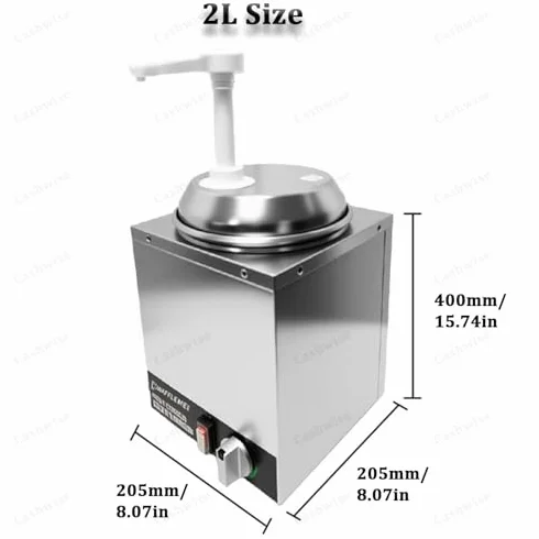 Nacho - Dispensador de queso con bomba, calentador de salsa de queso Nacho comercial, temperatura ajustable, ideal para bufé, cocina, cafetería o fiestas en casa, capacidad de 7 litros