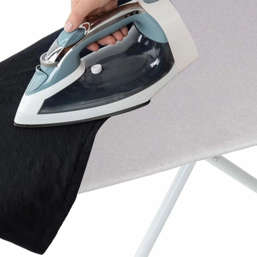 Funda para tabla de planchar de algodón de alta calidad, resistente a las quemaduras, acolchado con revestimiento plateado, borde elástico para una fácil instalación y planchado sin esfuerzo (147 x 48