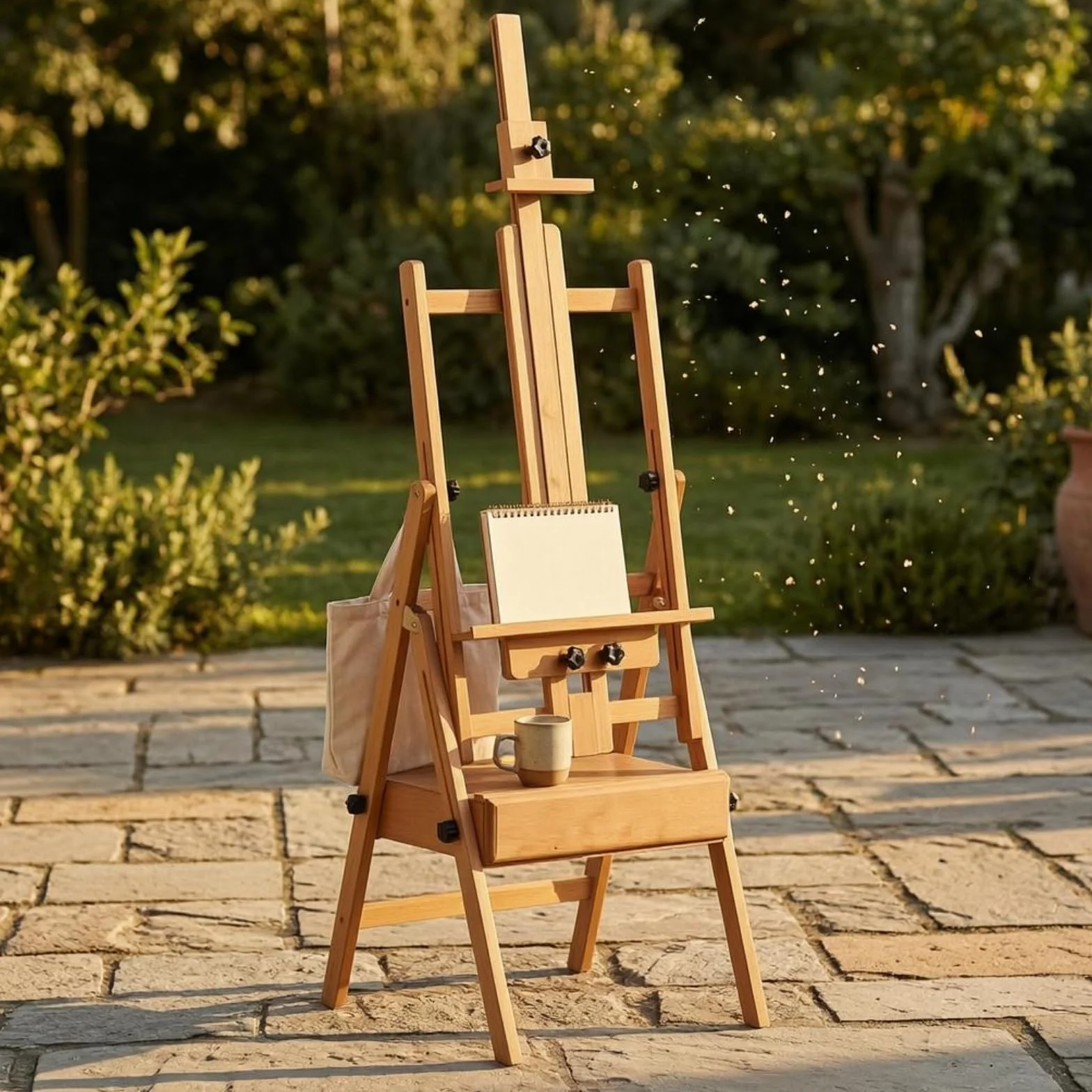 TISHITA Caballete de Dibujo Infantil Caballete Plegable Atril de Pintura Soporte Regulable Caballete con Cajón Integrado Estructura de Adecuado para Artística, Marrón Claro, Caballete Con Cajón